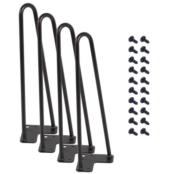 Customized Color Industrial Hairpin Metal Bench Legs for Wooden Desk Fixed Furniture Feet