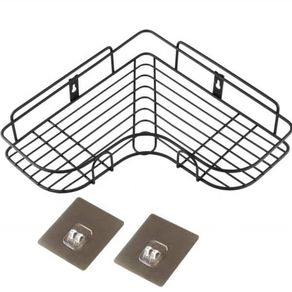 Custom Stainless Steel Cookwares Heavy Duty No Drilling Corner Shelf Organizer