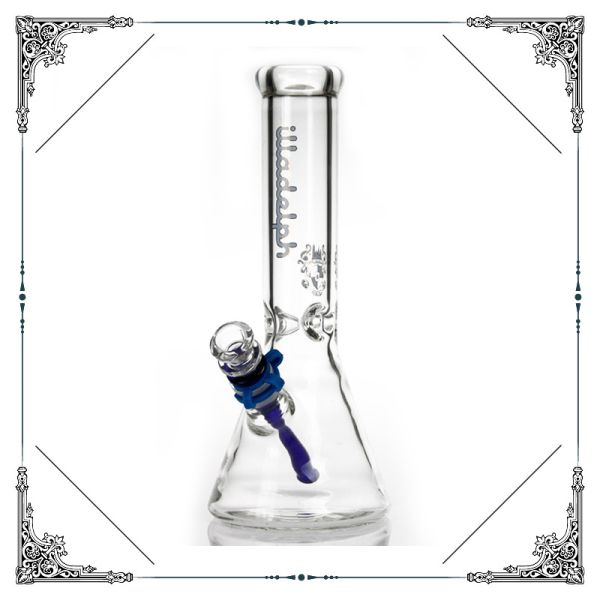 9MM Thick Glass Beaker Bong With Color Logo 12'' Glass Smoking Pipes