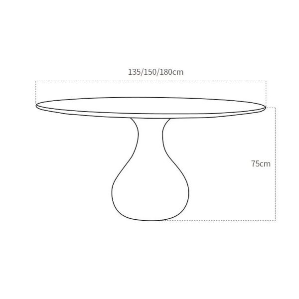 Sturdy Hotel Restaurant Furniture Round Shape Natural Marble Dining Table