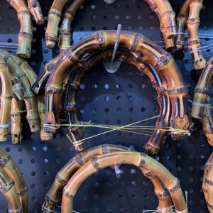 TGKELL Round Bamboo Bag Handles Wood Plastic Resin Material