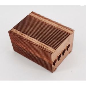 Brushed Nickel Computer Heat Sink , Aluminum Copper CPU Heatsink
