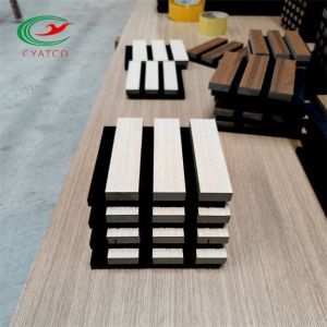 Practical Wood Soundproof Panels , MDF Acoustic Wood Slat Ceiling