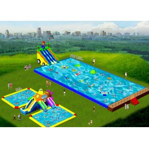 Removeable Inflatable Water Park With Swimming Pool For Schools , Sports Arenas