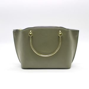 China OEM Leather Tote Bags With Zipper Closure Two Side Pocket Handbags on sale