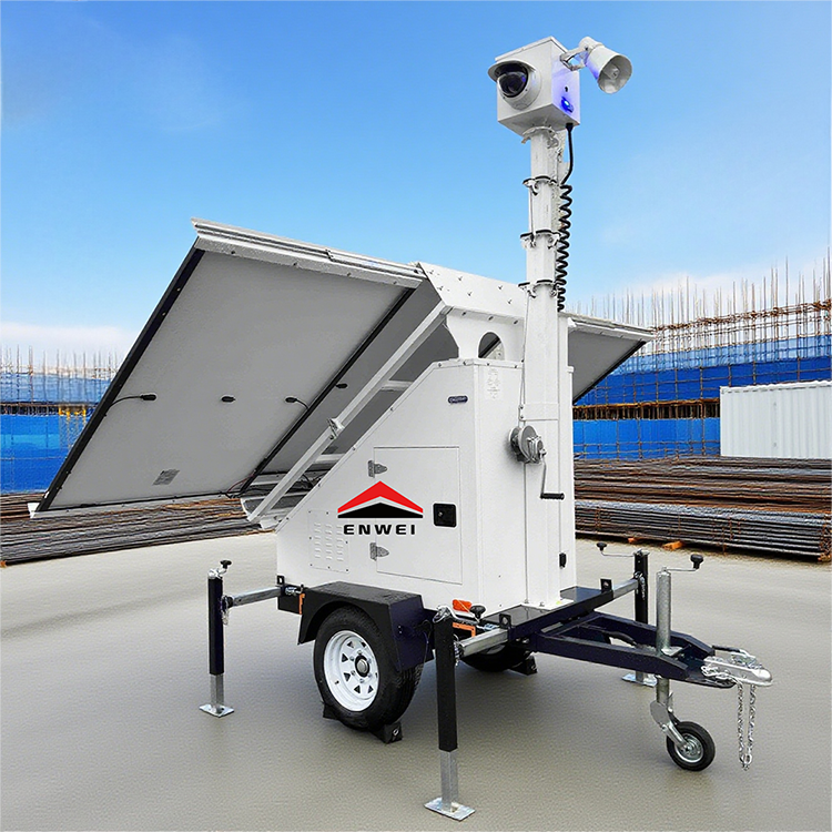 Weather-Resistant Design Solar Powered Camera 5G Video Security Trailer For