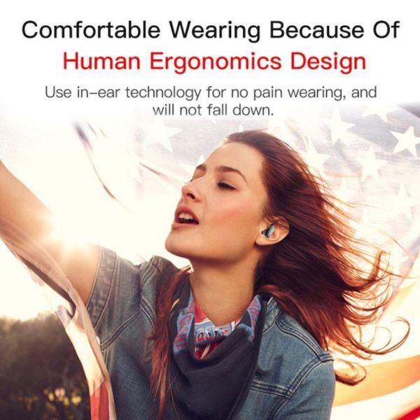 True Wireless Headphones Bluetooth Earphones Sports Earphone Cordless Headphone Handsfree Headset Mini Earbuds with Mic