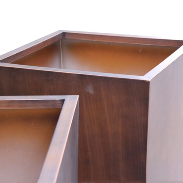 Decorative flower pot stainless steel tall rectangular planter