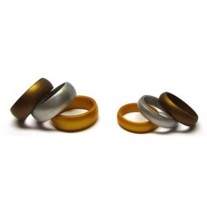 Flexible Finger Ring Metallic Silicone Wedding Rings with Moulding Processing