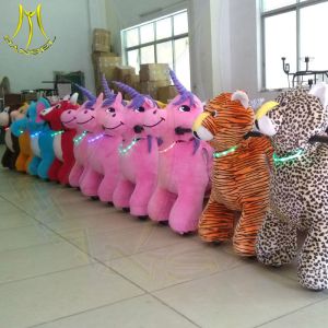 Quality Hansel amusement park games walking plush electronic kid riding animals for sale
