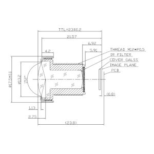 Quality 1/2.3&quot; 3.1 mm wide angle S mount lens , 16 megapixel , HFOV 117 degree, F1.8, good for Aptina MT9P031,CCL123031MPF for sale