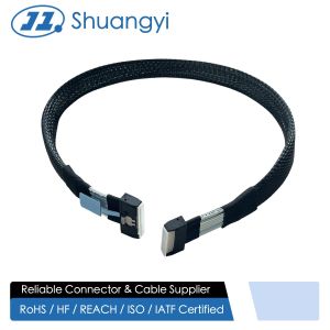 China Mini SAS HD to U.2 NVMe SSD Connector Cable – SFF-8643 to SFF-8639 Braided Wire Harness for Server Storage on sale