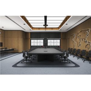 Natural Oak Veneer Conference Hall 2/2/0.7mm Microperforated Wood Panels Wall