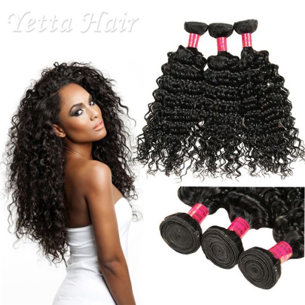 Buy Peruvian Virgin Curly Hair Extensions / Soft 100% Human Hair Wefts at wholesale prices