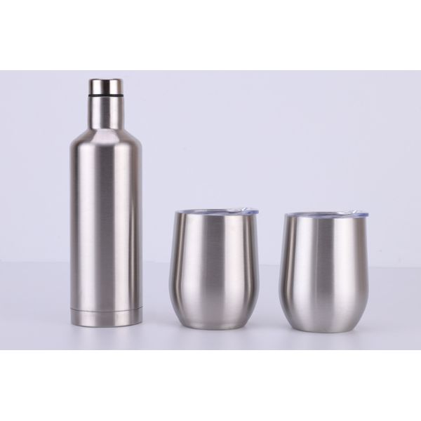 500ml Red wine bottle metal vacuum flask stainless steel insulated funky thermos flasks