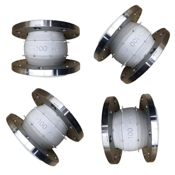 DN50 PN6 Food Grade Single Ball Flanged Rubber Flex Connectors Expansion Joint