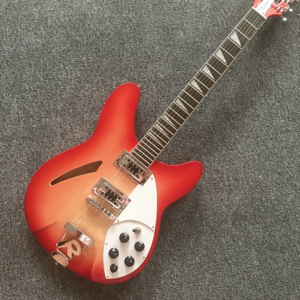 Cherry red 24 frets and12 strings Rickenback 360 electric jazz guitar semi hollow Ricken 330 jazz guitar