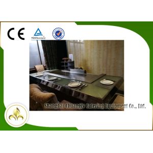 9 Seats Electric Heating Front Air Supply Teppanyaki Table Grill , Indoor