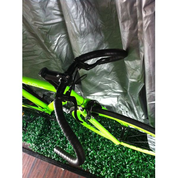 Color 700C Green Single Speed Fixie Gear Bike with Neon Nights Glow-in-the-Dark Paint