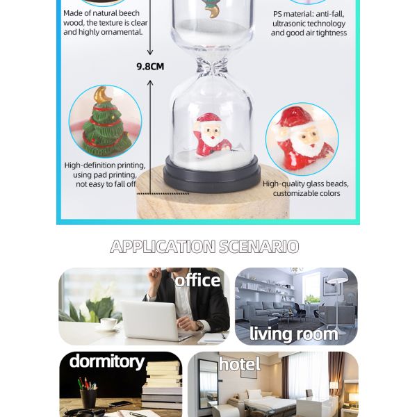 Plastic Hourglass Christmas Pink For Brushing