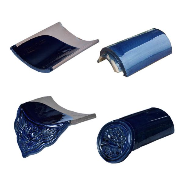 Clay roof tiles glazed grey roof style building