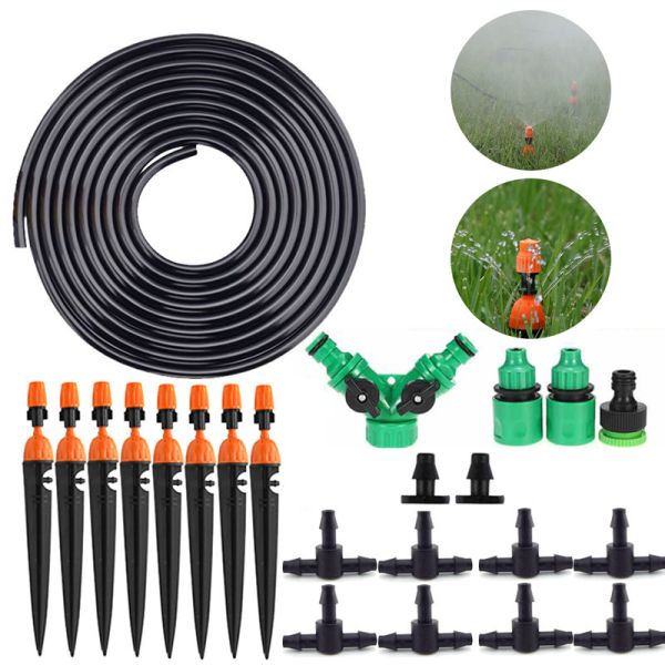 Buy Dual Usage Water Spray Drip Irrigation Kit Adjustable Nozzles Watering System Misting Cooling Set at wholesale prices