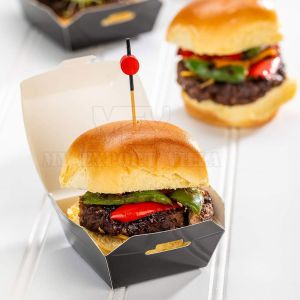 Fast Food Paper Burger Boxes Packaging Matt Lamination Kraft paper