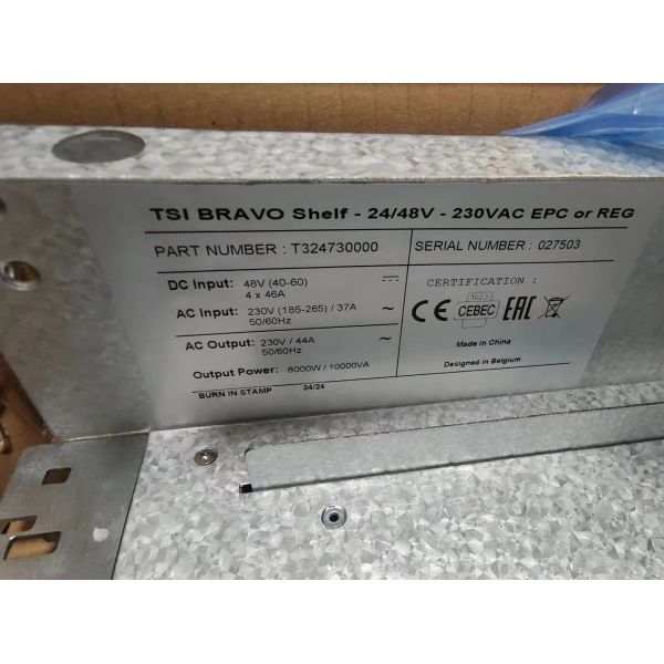 CE+T Power TSI BRAVO 24/48V 230VAC 2U Power Shelf For 19 inch Cabinet P/N T324730000