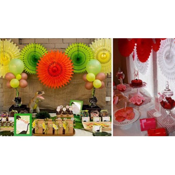 Factory direct fan flower fan holiday party decoration paper craft paper fan flower hollow fan flower;red,yellow,green