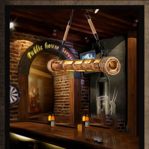 Loft Bamboo Led Chandelier Cafe Lamp Retro Industrial Led Warm White Led Tube