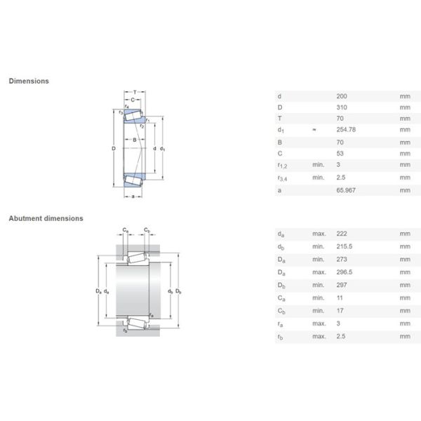 Single Row Taper Roller Bearings NSK HR32040J Bearing 200×310×70mm Used In Pumps And Compressors