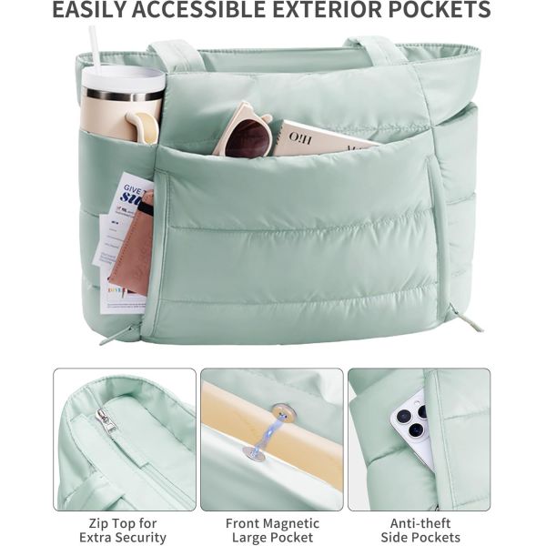 Quilted Large Capacity Tote Bag Multifunctional Travel Bag Portable Storage Bag