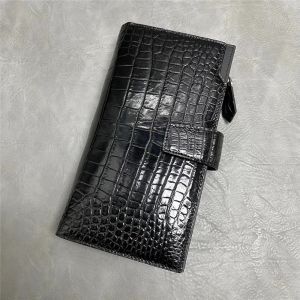 Authentic Crocodile Skin Businessmen Large Bifold Wallet Clutch Purse Exotic