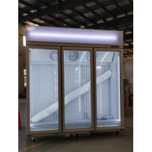 1-2-3-4 Glass Door Freezer Standing Refrigerated Showcase
