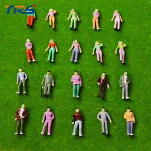 1/42 scale model paited color figures ABS plastic 4cm for model train layout