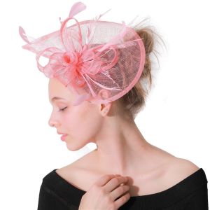 30cm Church Party Decoration Sinamay Fascinator , Peacock Feather Fascinator