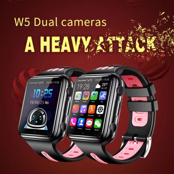 Kids Smart Fitness Tracker Watch Phone Android 4G SIM Card System W5 Pro