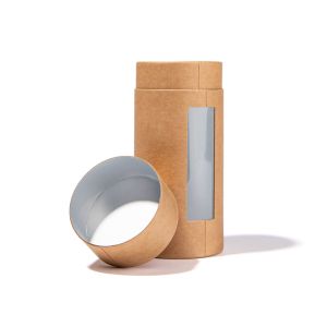 Chocolate Food Grade Kraft Paper Tube with PVC Window Food Tea Paper Box