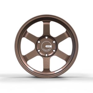 18x8.5 5x108 Deep Dish Wheels OEM Matte Bronze Wheels On Black Car