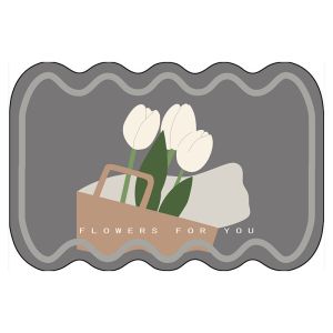 Irregular Shape Cartoon Non Slip Absorbent Bath Mat Machine washable