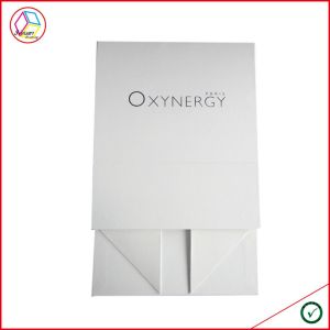 Ivory Cardboard Foldable Gift Packaging Box With Wrapping Bag