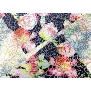 2 Tone Burnt Out Micro Velvet Fabric For Lady'S Dress Pink Rose 190GSM 94%