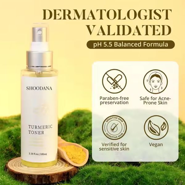 Vitamin C turmeric skin toner product display