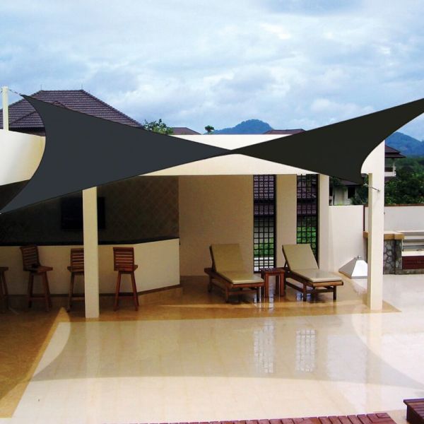 Quality Outdoor Sun Shade Sail HDPE Waterproof Outside Shade UV Stabilized Triangle Rectangle Shade Sails Awnings Patio Garden C for sale