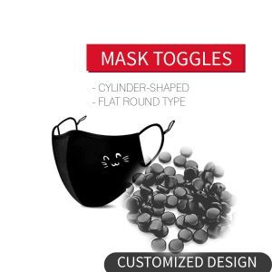 Quality White &amp; Black 9mm Silicone Stopper For Mask Toggles for sale