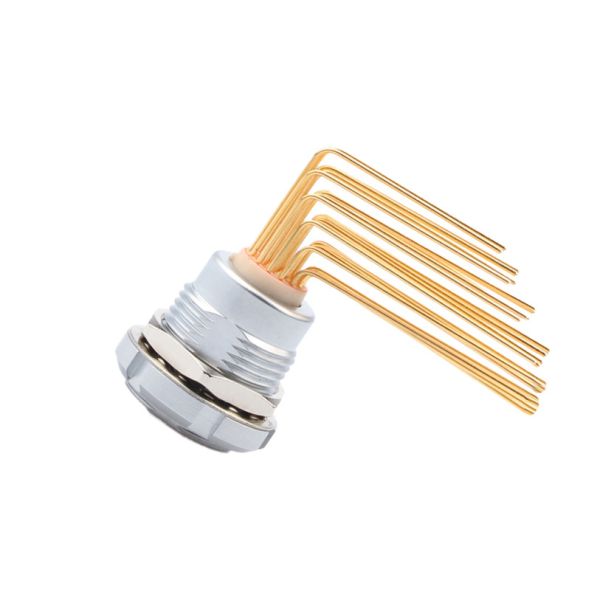 Buy Circular Waterproof Connector Z2 26Pin Double Nut 90° Angle Pin Core Internal And External Nut Fixed Socket at wholesale prices