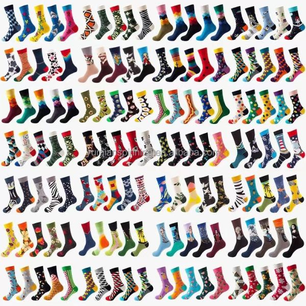 Valentines Day Gifts Regular Style Knitted Mens Dress Socks with Happy Funny Patterns