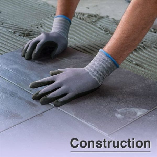 Knit Nylon Work Seamless Gloves Breathable Water Repellent XL XXL