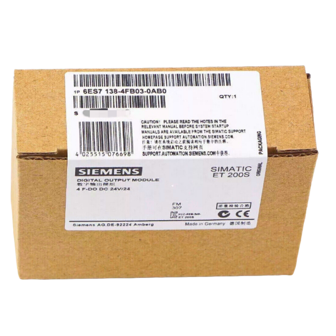 SIEMENS 6ES7138-4FB03-0AB0 SIMATIC ET200S FAIL-SAFE DIGITAL OUTPUT, 4P, 24VDC/2A 30 MM OVERALL WIDTH, UP TO CATEGORY 4