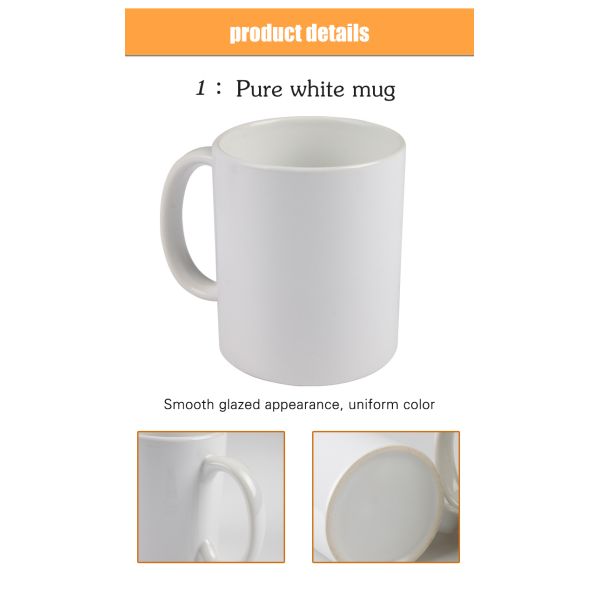 Custom Vacuum Insulated Tumbler 12 Ounce Vacuum Mug Ceramics White Blank Mug For Sublimation